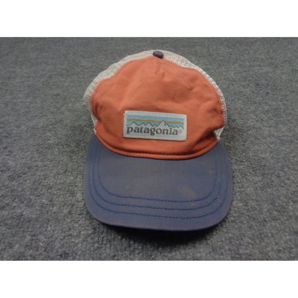 PATAGONIA Mens One Size Mesh Trucker Hat Gray Coral Adjustable Snapback Outdoor